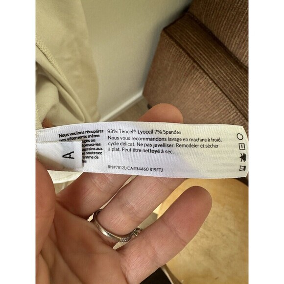 Eileen Fisher M Tencel Lyocell Cardigan Open Front In Bone with Pockets - Picture 6 of 8